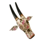 White Wooden Cow head Wall Hanging