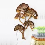 Artificial Metal Tree Wall Art Fairy Light with Flower Leaves Living Room Home Decor - Image 3