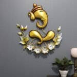 Beautiful Lord Ganesha Metal Showpiece For Wall By Malik Design