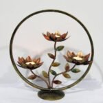 Stylish Flower Ring Multicolor Metal Center Table Decoration - Image 4