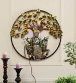 Metal Multi Color Spiritual Krishna Home Decor, Wall Decor Or Table Decor